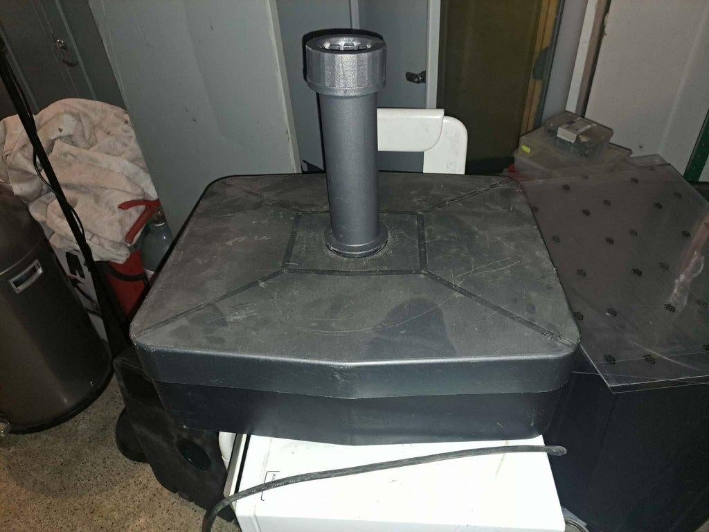 3x Compacte&stabiele parasolvoet verrijdbaar-vulbaar 40kg, Gebruikt, Ophalen of Verzenden, Minder dan 1 meter, Parasolvoet