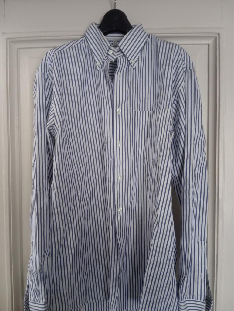 Scapa - gestreept hemd blauw-wit, made in Belgium, maat: 41, Kleding | Heren, Overhemden, Ophalen of Verzenden