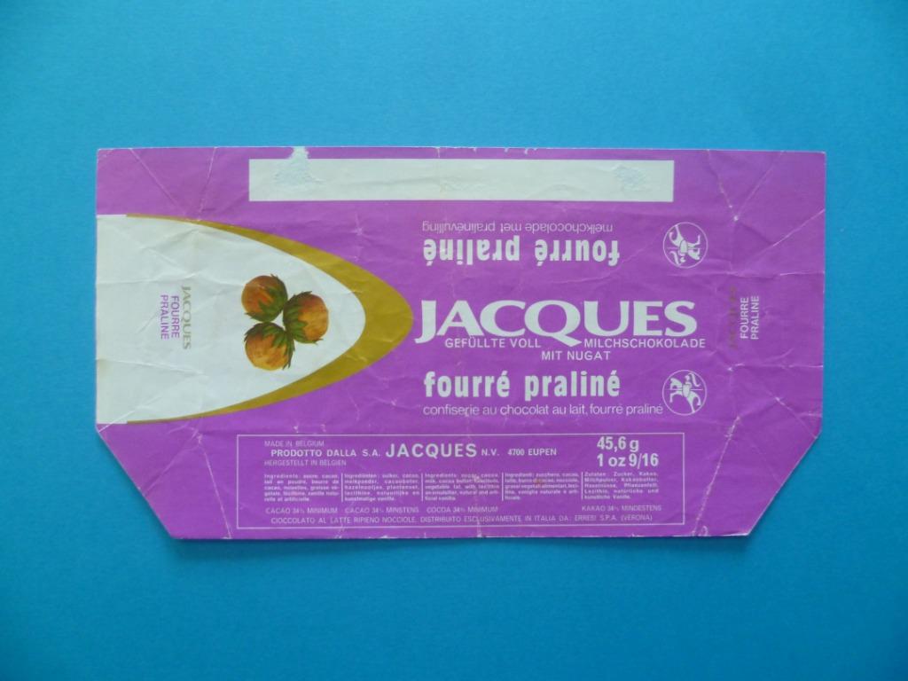 Chocolade Jacques chocolat emballage omslagen wikkels 1970, Collections, Enlèvement ou Envoi, Utilisé