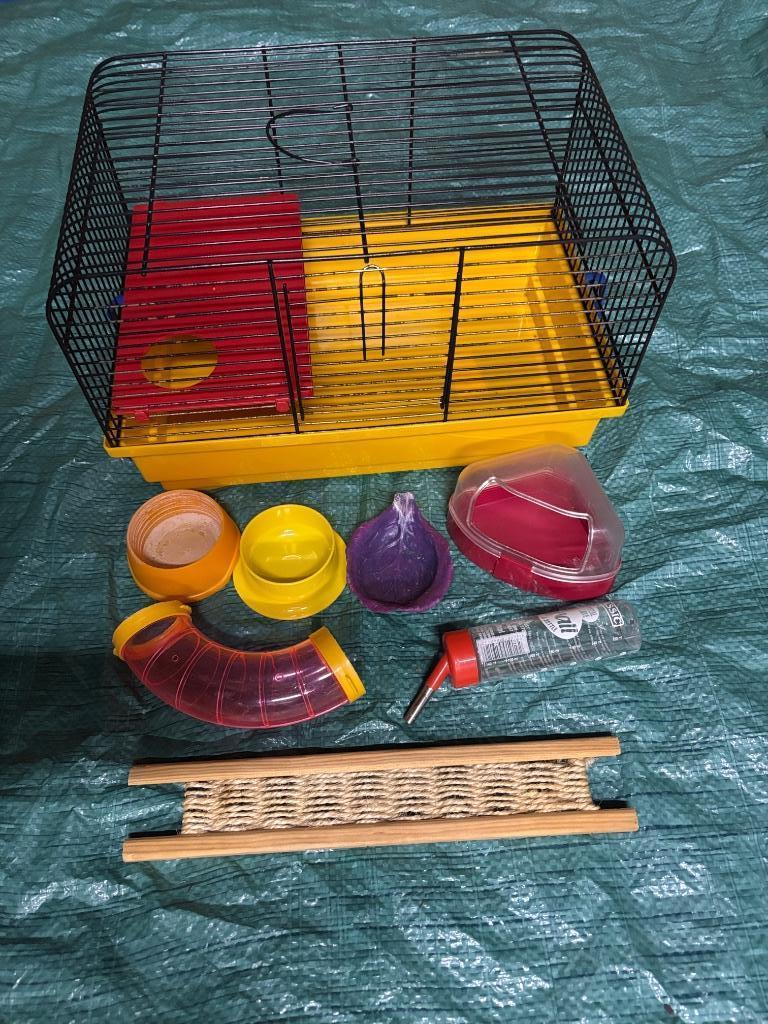 Cage pour rongeur 40x25x26cm avec accessoires divers, Lapin, Moins de 60 cm, Cage, Utilisé