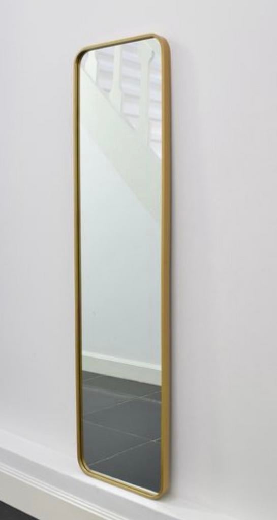 Fragix Boston passpiegel rechthoekig Goud - Metaal 130x40cm, Huis en Inrichting, Woonaccessoires | Spiegels, Ophalen, Zo goed als nieuw