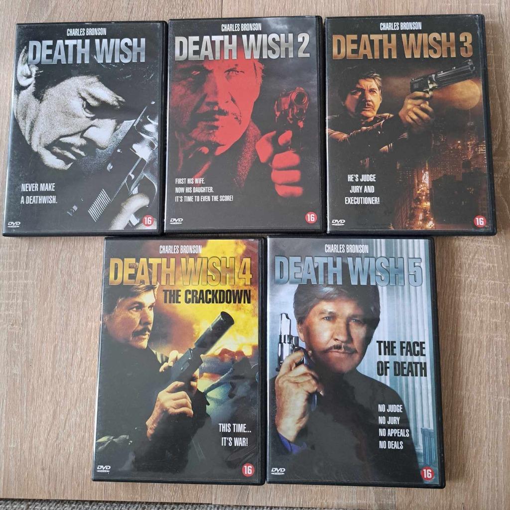 death wish 1,2,3,4,5  ( charles bronson ), Cd's en Dvd's, Ophalen of Verzenden, Zo goed als nieuw