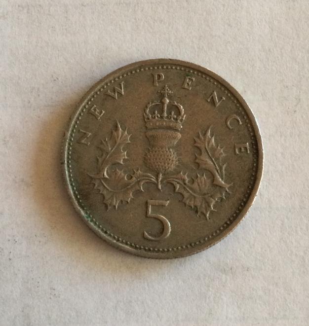 Engeland 5 new pence, Ophalen of Verzenden