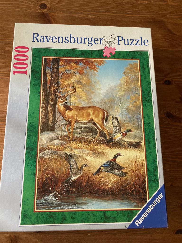 Puzzle 1000 pièces :  Cerf dans la forêt - Ravensburger, Enlèvement ou Envoi, Utilisé, Puzzle