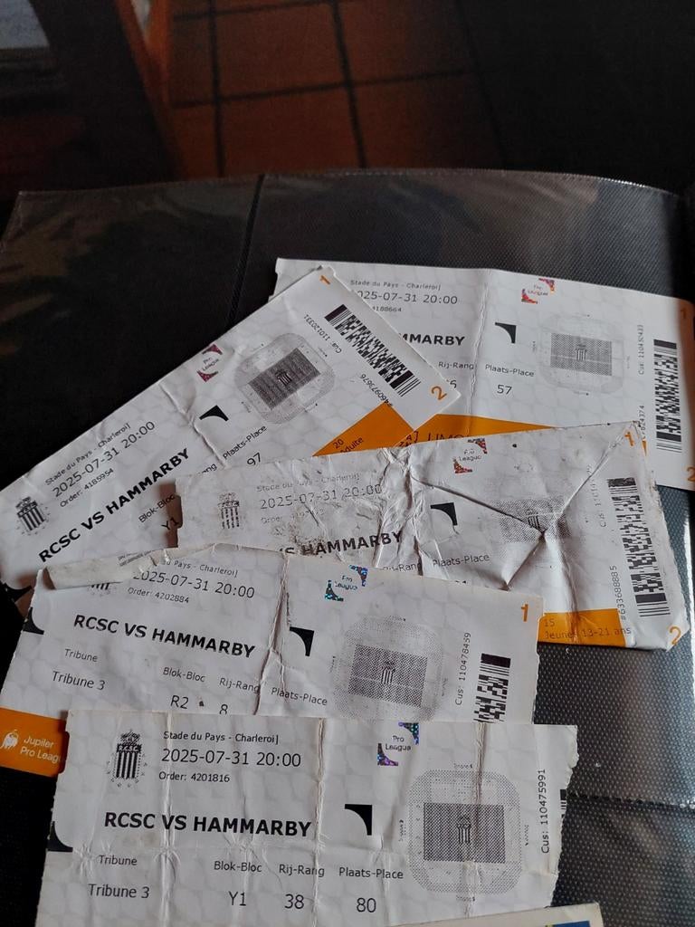 football ticket football lot tickets Charleroi hammarby, Verzenden