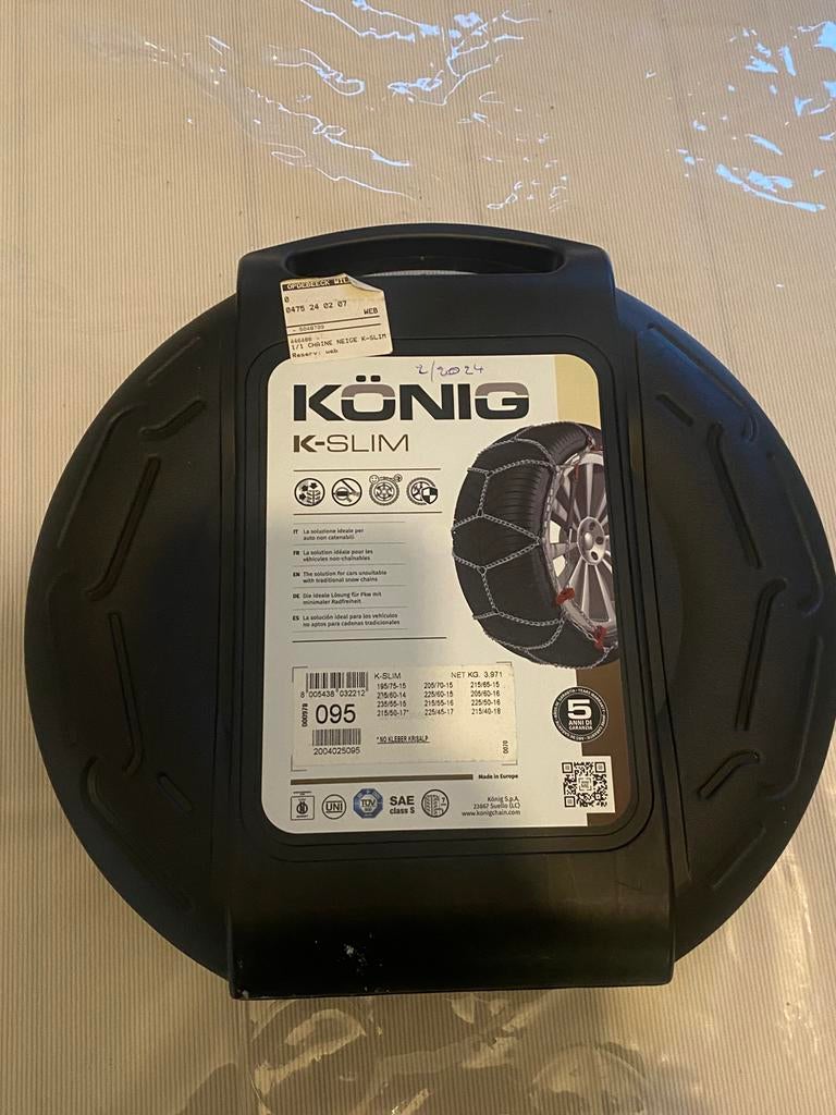 Chaînes à neige Konig K-Slim, Autos : Divers, Chaînes, Enlèvement, Comme neuf