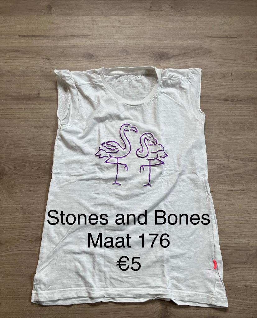 T shirt flamingo maat 176 stones and bones, Meisje, Ophalen of Verzenden, Zo goed als nieuw, Stones and bones