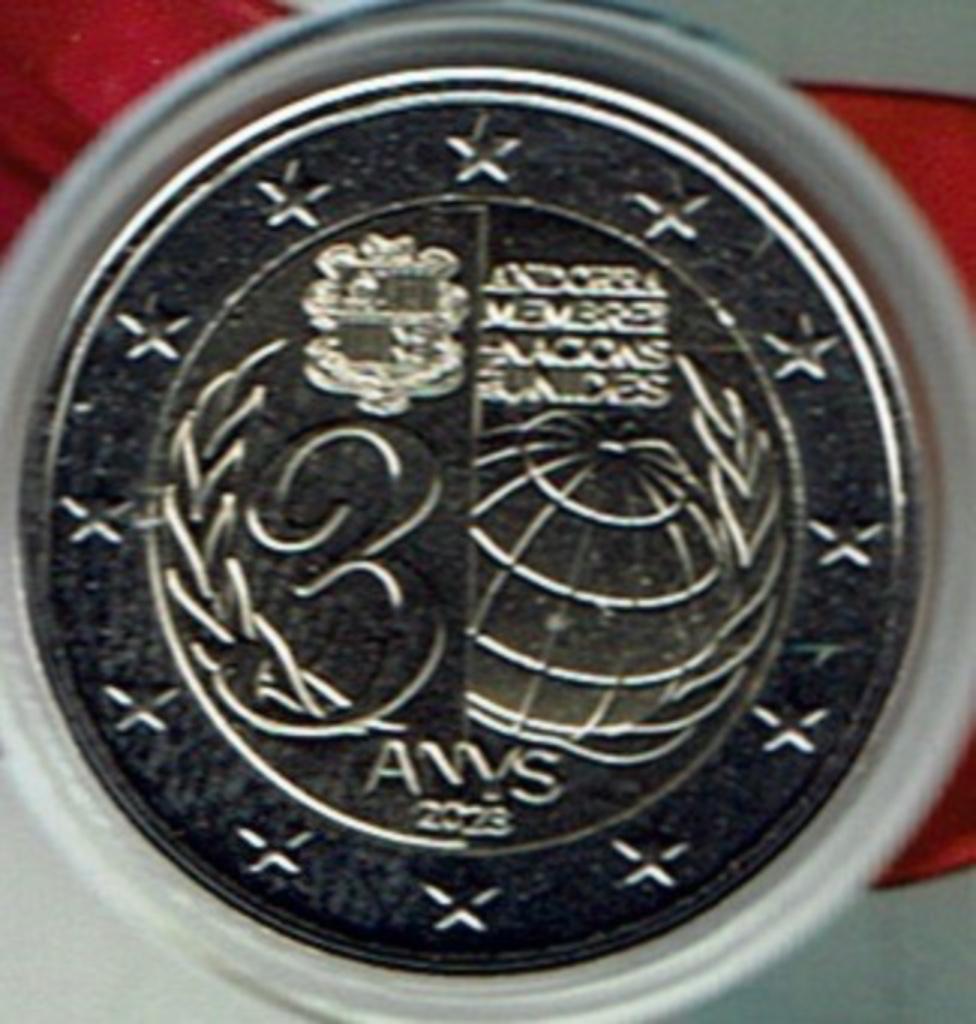 2 euro Andorra 2023 Verenigde Naties, Verzenden, Overige landen, 2 euro, Losse munt