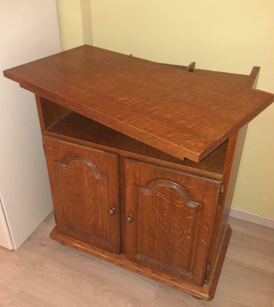 tv-meubel in eik met verstelbare bovenplank, 25 à 50 cm, Eik, Moins de 100 cm, Comme neuf