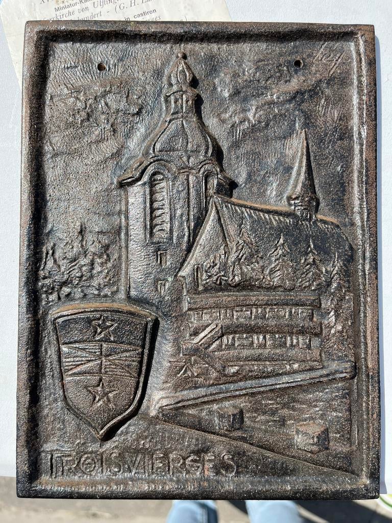 Taque fonte Eglise Troisvierges, Antiquités & Art, Antiquités | Objets religieux