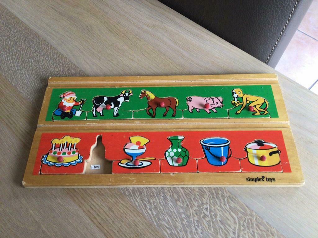 Vintage inlegpuzzel, Simplex toys, Antiek en Kunst, Ophalen of Verzenden