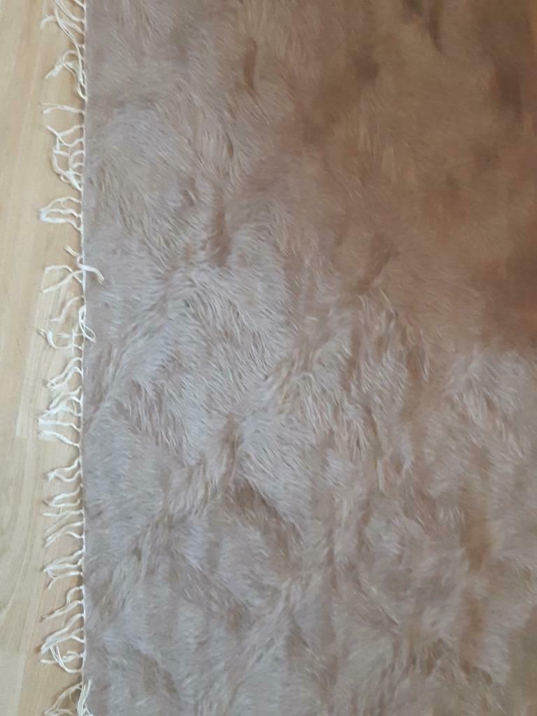 (Turks) tapijt- ca.185x130 cm-beige +"haren"&franjes-NIEUW!, Ophalen, Nieuw, Bruin, Rechthoekig