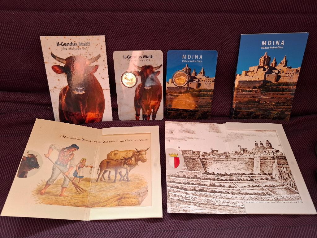 2 cartes à monnaie Malta 2025 Mdina et Cow/Os, Enlèvement ou Envoi, Malte, 2 euros, Série