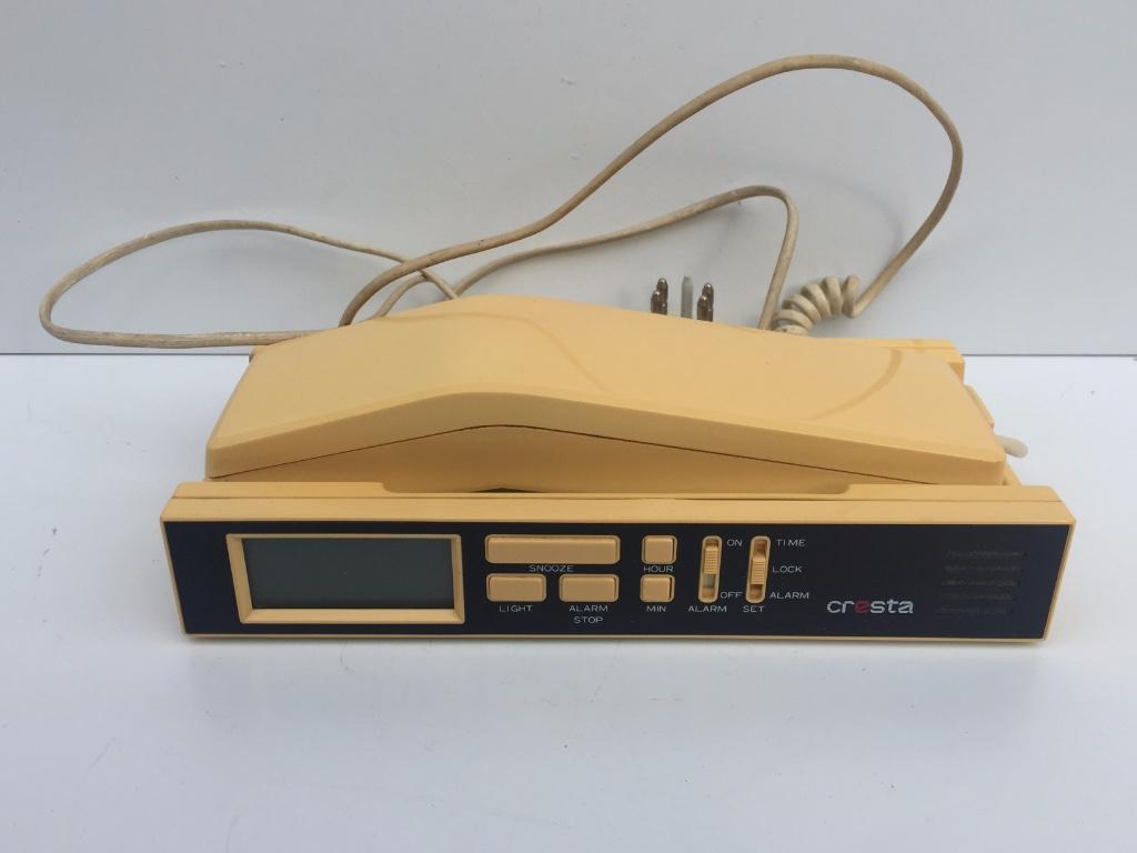 Cresta vintage wekker met telefoon, model TK-007, Ophalen of Verzenden, Gebruikt, Digitaal