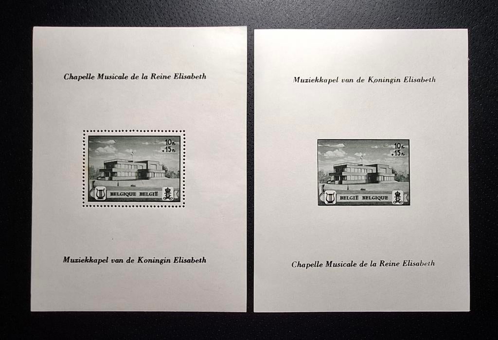 Belgique : COB 537A/37B-BL13/14 ** Chapelle musicale 1940., Sans timbre, Neuf, Non oblitéré, Gomme originale