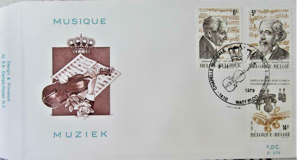 FDC- BELGIË-  MUZIEK, Enlèvement ou Envoi, Affranchi, Autres thèmes