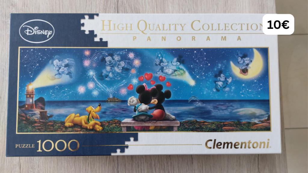Disney panorama puzzel 1000 stuks Clementoni, Enlèvement ou Envoi, 500 à 1500 pièces, Comme neuf, Puzzle