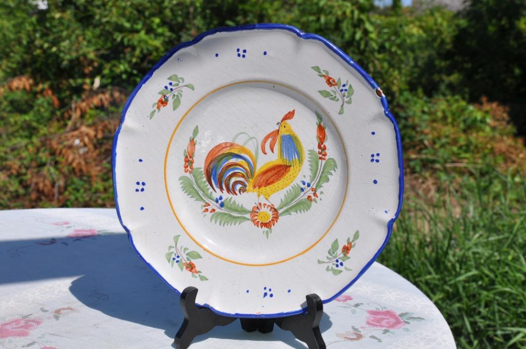 §  assiette faience francaise decor au coq (7), Antiquités & Art, Enlèvement ou Envoi