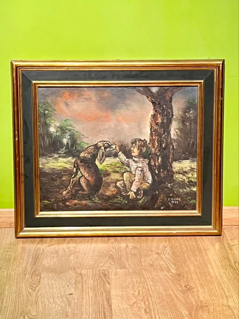Schilderij 1978 F. Devos – gesigneerd werk, Antiek en Kunst, Kunst | Schilderijen | Abstract, Ophalen