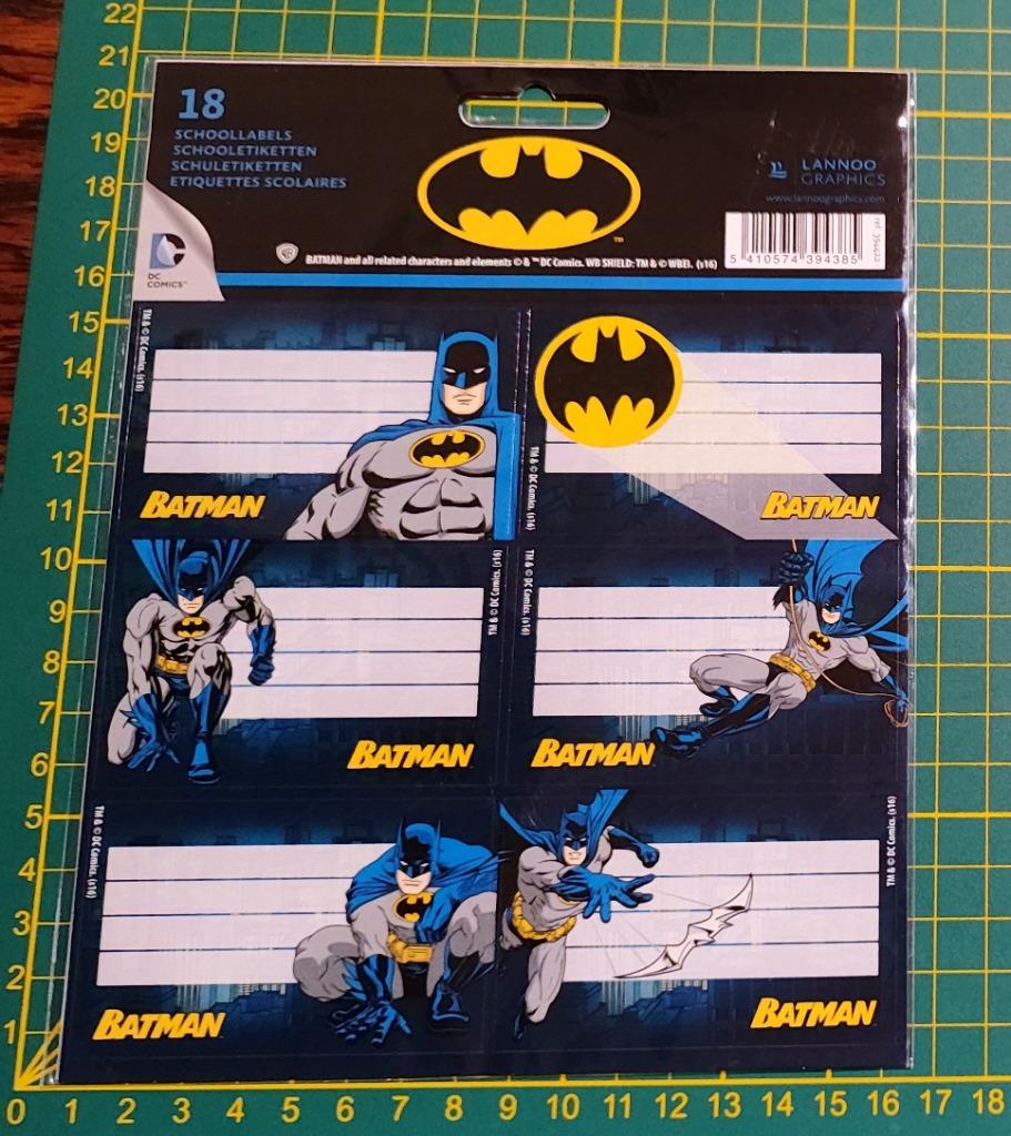 Stickerblad 18x School etiketten Batman OVP DC Comics, Verzamelen, Stickers, Ophalen of Verzenden