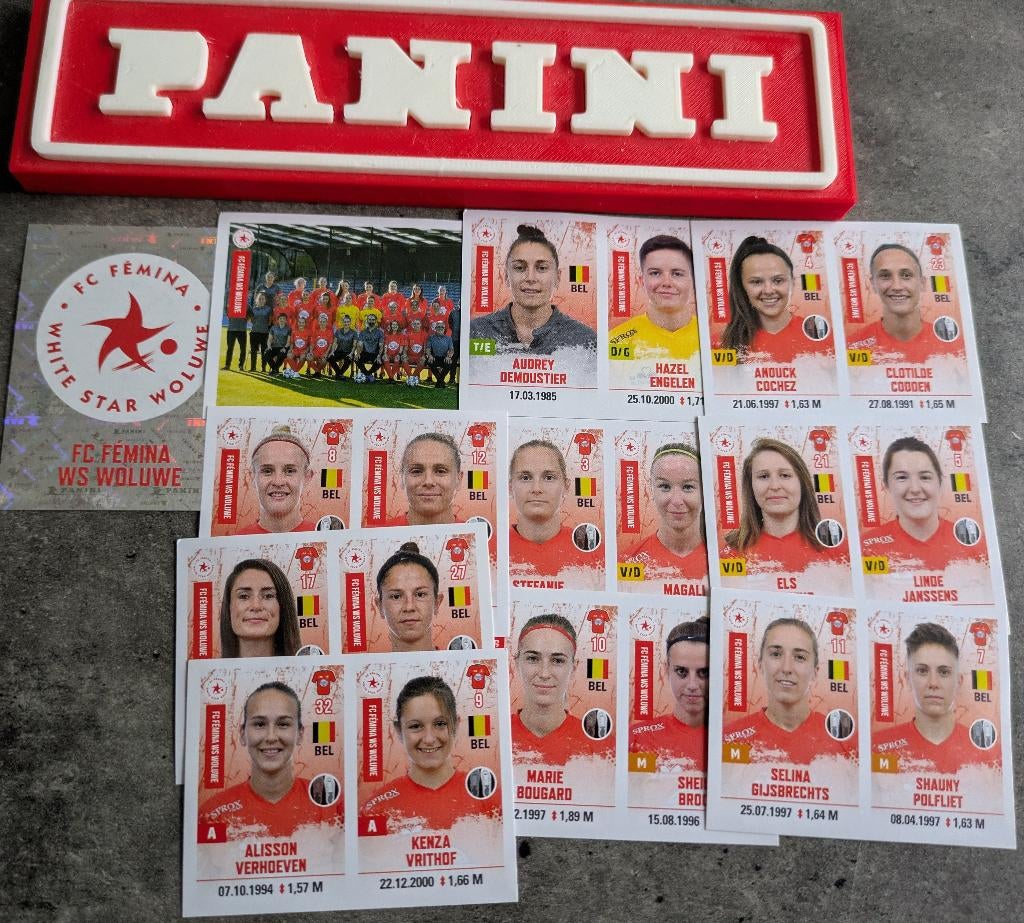 Panini FOOTBALL 2020/21 STICKERS 11X dames WS WOLUWE VOETBAL, Ophalen of Verzenden, Nieuw