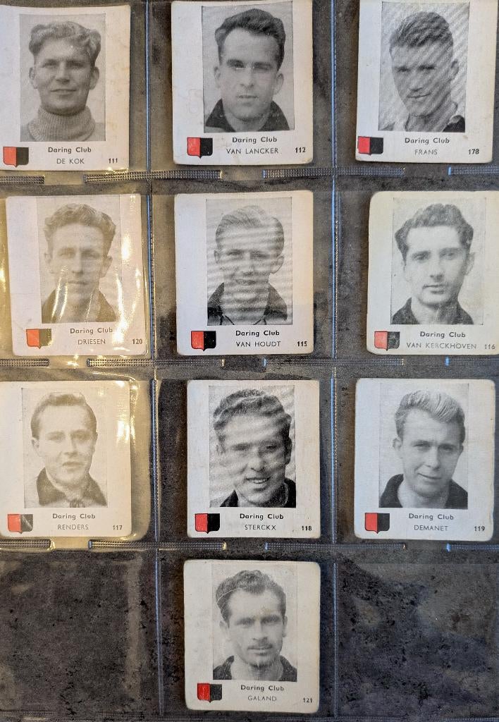 Voetbal prenten BELGIAN CHEWING GUM  1950/51 DARING CLUB 10X, Verzenden