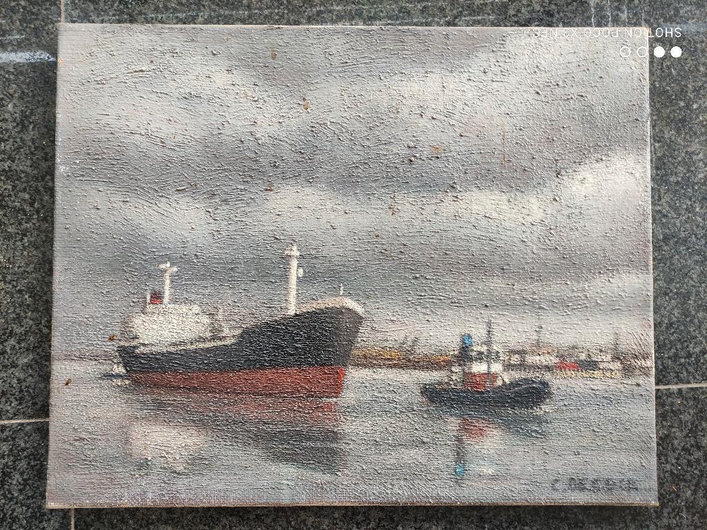 zeehaven Camiel Decock, Antiek en Kunst, Kunst | Schilderijen | Modern, Ophalen of Verzenden