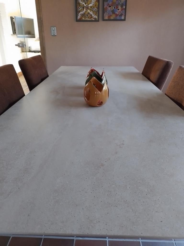 table à manger Lame en céramique Pieds en métal gris, Maison & Meubles, Tables | Tables à manger, Enlèvement