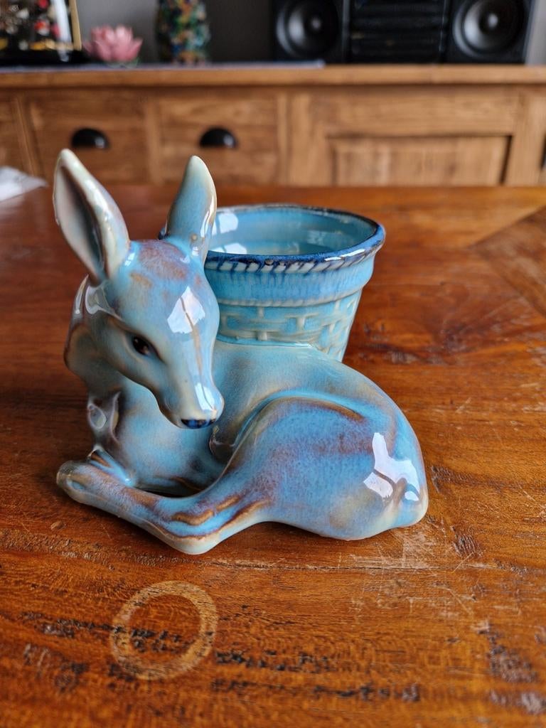 Kleine vintage bloempot met Bambi porselein, Antiek en Kunst, Ophalen of Verzenden