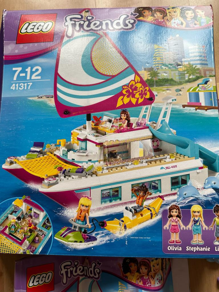 LEGO FRIENDS 41317 de catamaran met doos, Ophalen of Verzenden, Zo goed als nieuw, Complete set, Lego