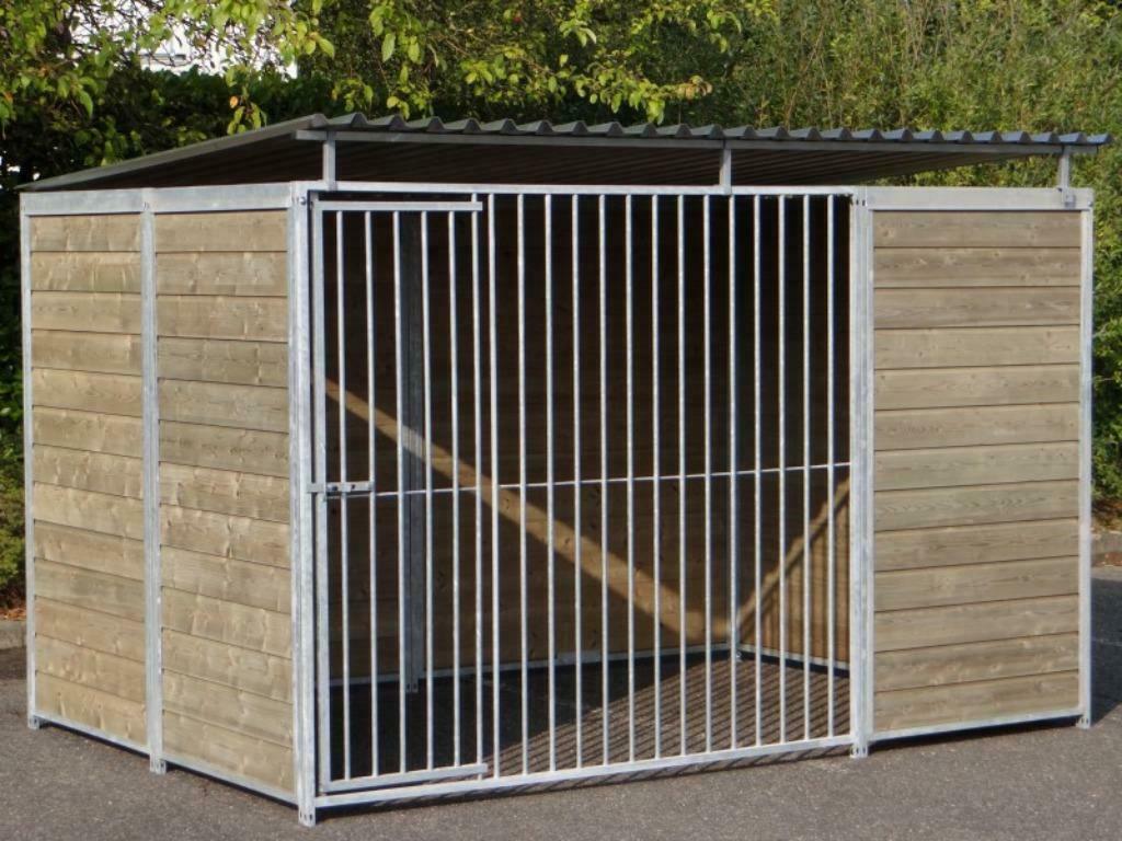 Chenil 3x2x2 m + toit cotés en panneaux chenil XL abri chien, Verzenden, Nieuw