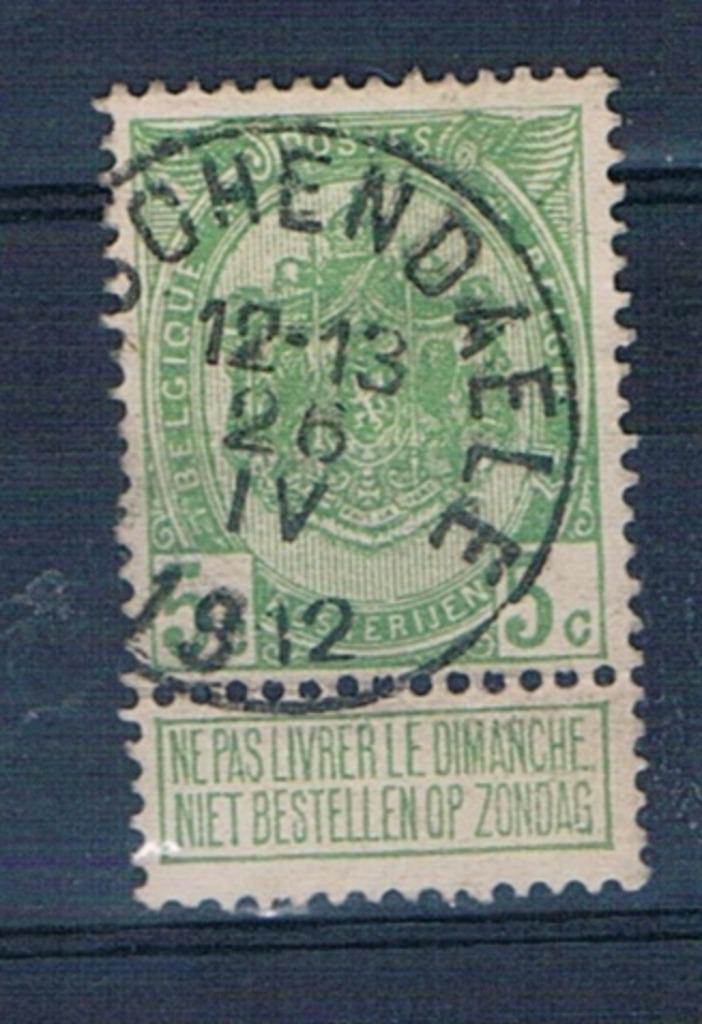 OCB 56 stempel Passchendaele 26 IV 1912, Met stempel, Ophalen of Verzenden, Gestempeld, Gestempeld