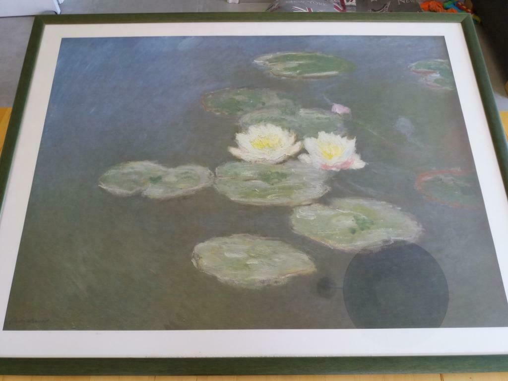 Retrospective Claude Monet -Nymphéas effet du soir 84x64cm, Comme neuf, Enlèvement, Bois, 75 à 100 cm