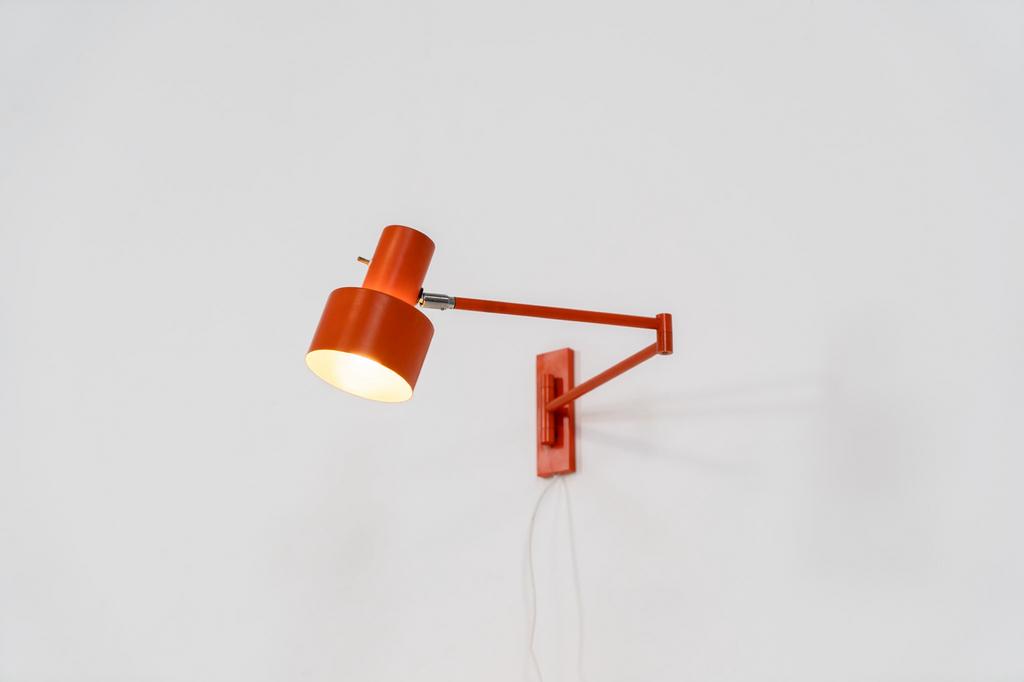 Vintage Oranje “Skala” wandlamp van Jo Hammerborg, Ophalen, Zo goed als nieuw