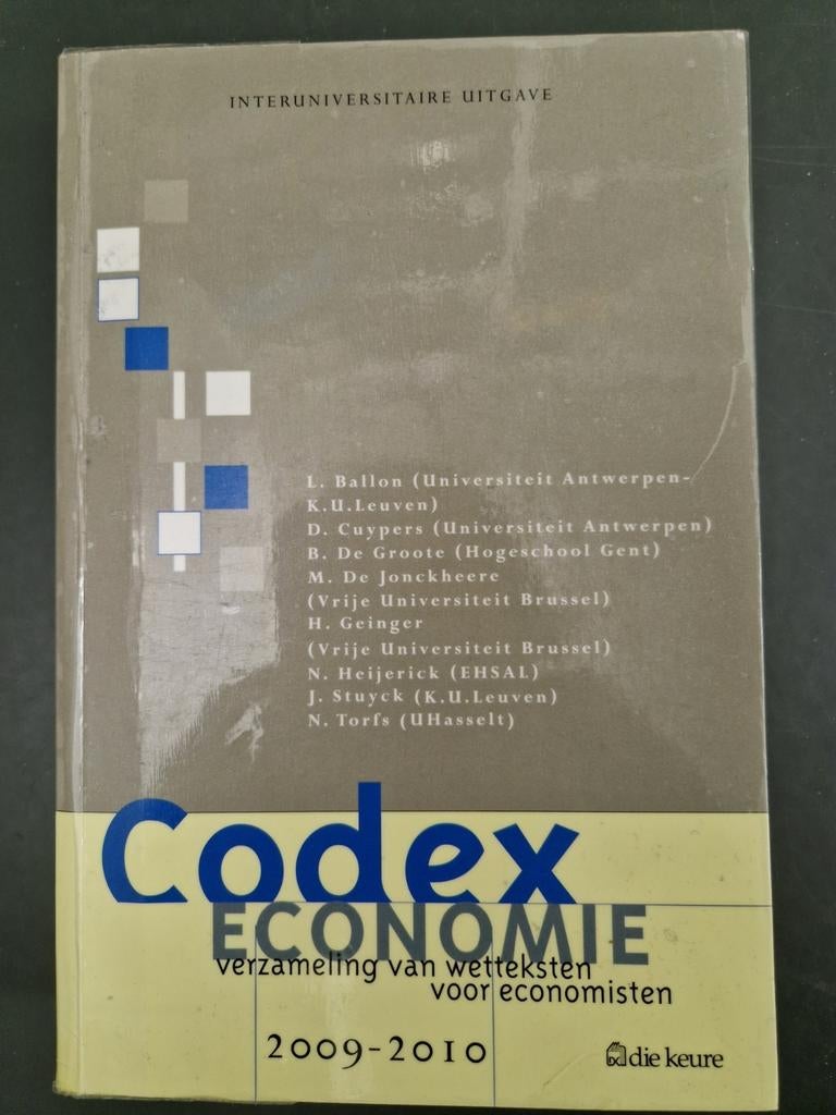 Codex Economie - verzameling van wetteksten voor economisten, Boeken, Ophalen of Verzenden, Zo goed als nieuw