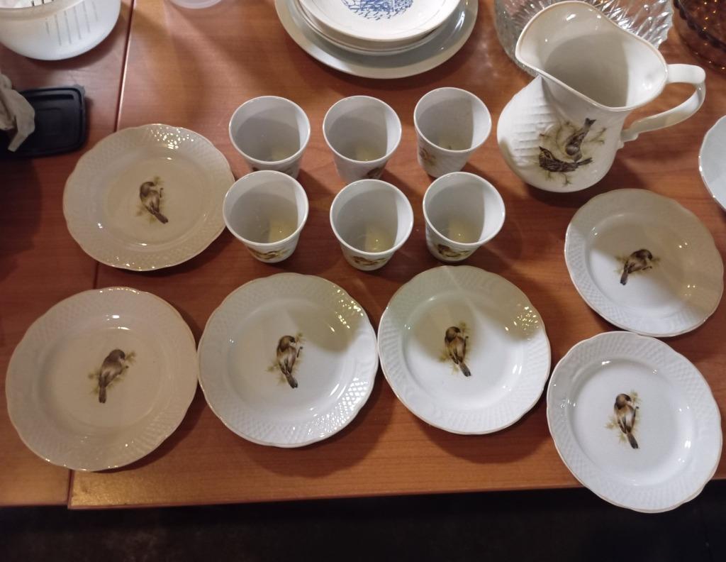 oekraïens vintage service keramiek met vogels, Ophalen of Verzenden