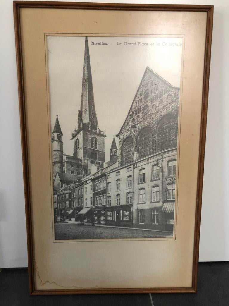 Mooie ingelijste tekening van Nijvel - 42,5x76cm, Ophalen of Verzenden