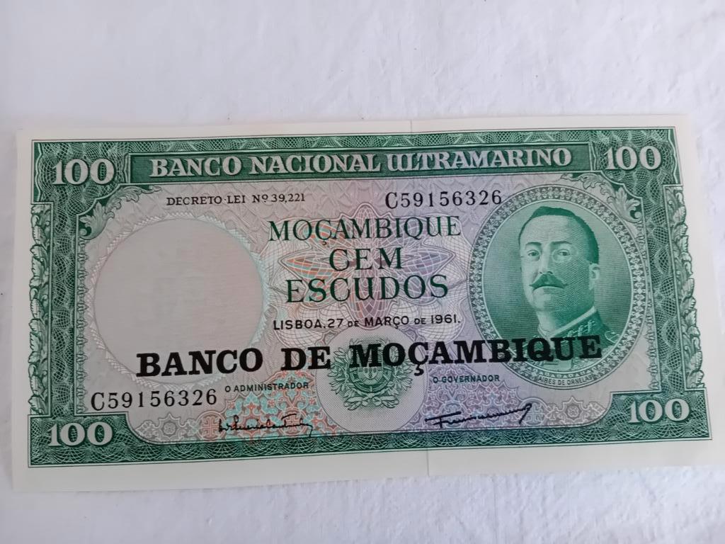 Mozambique 100 Escudos 1961 bankbiljet nieuw, Ophalen of Verzenden, Los biljet
