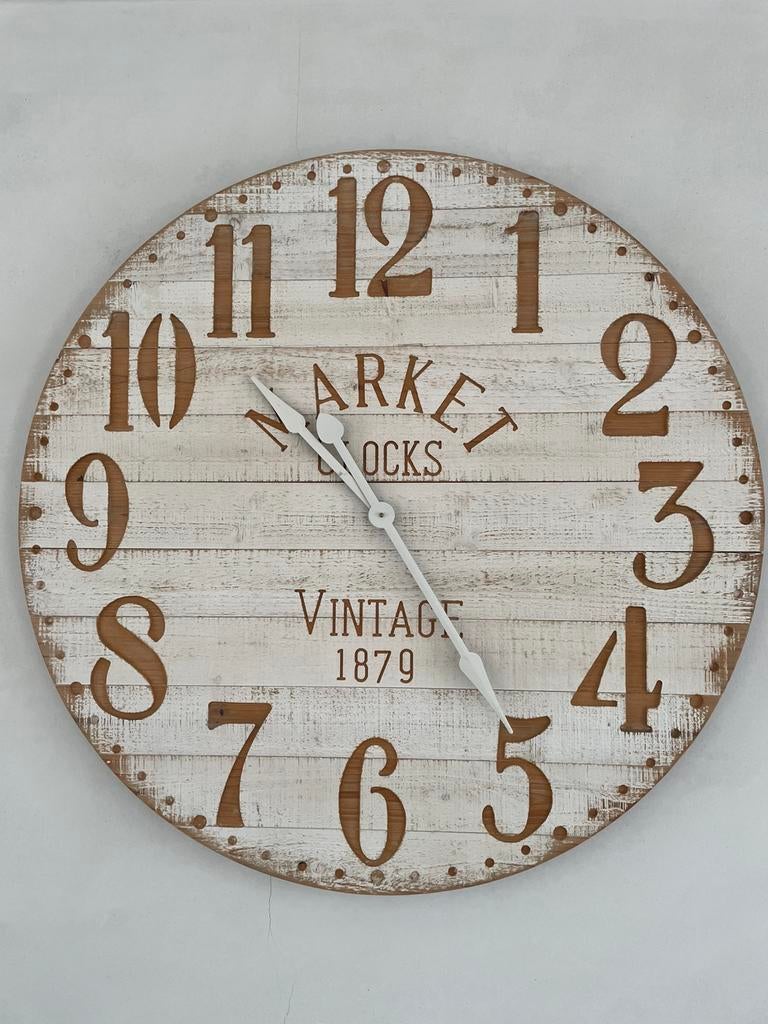 Maisons du monde Grande horloge murale en bois, Enlèvement, Comme neuf, Horloge murale
