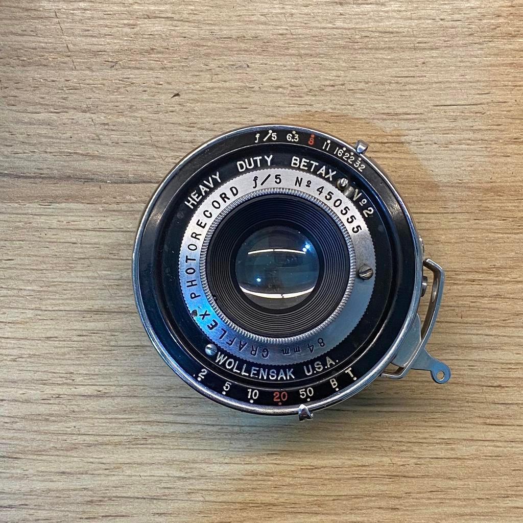 Graflex Wollensak 84 mm f5, Heavy Duty Betax n*2, Ophalen of Verzenden, Zo goed als nieuw