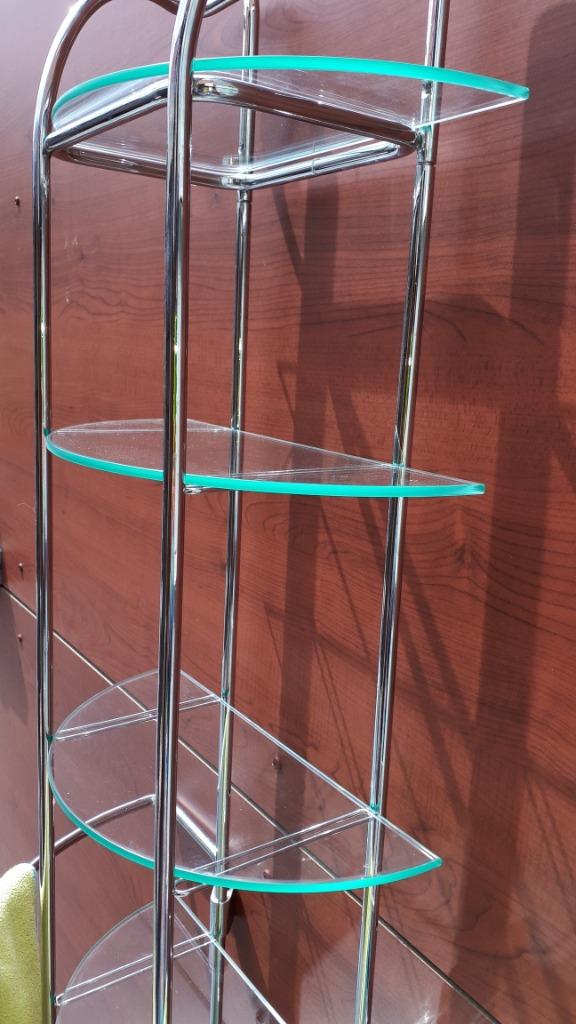 Open rek volledig zwaar messing chroom met veiligheidsglas., Ophalen