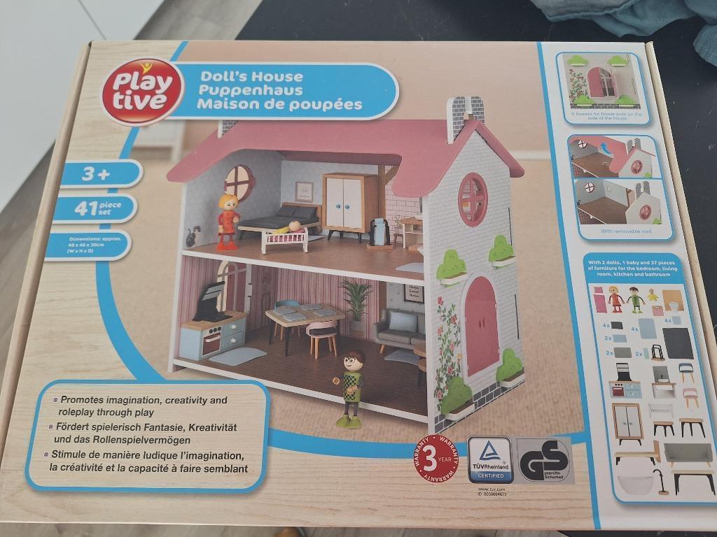 Play Tive poppenhuis + meubeltjes, Kinderen en Baby's, Ophalen, Zo goed als nieuw, Poppenhuis