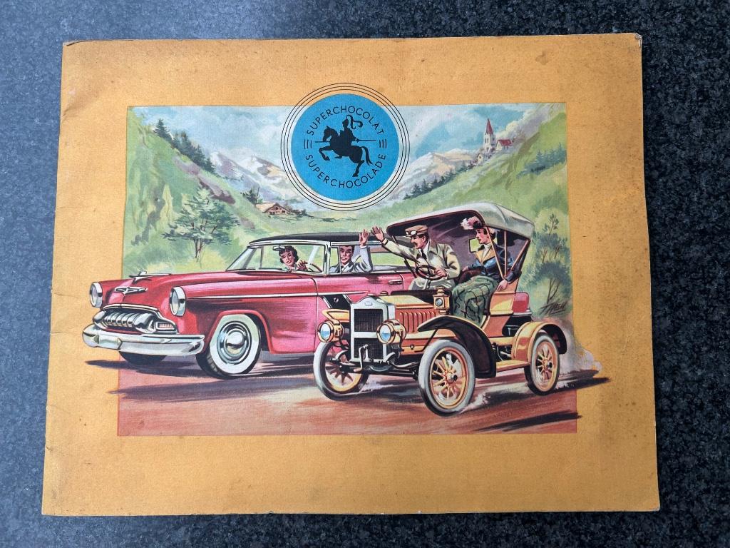 Prentenboek ‘Historisch overzicht van de auto’, Avant 1940, Gravure, Comme neuf, Enlèvement