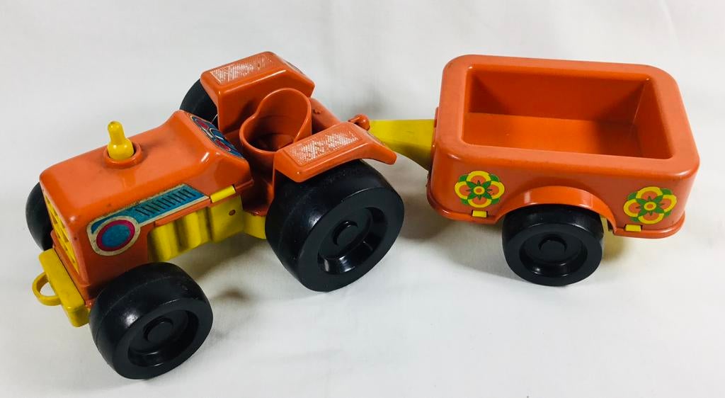 Tracteur et remorque en jouet vintage JEAN West Germany, Info@bestaatnietmeer.com, Enlèvement ou Envoi, Utilisé, Bestaat niet meer