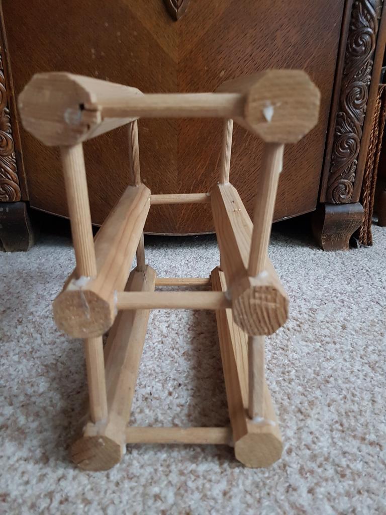 Wijnrekje voor 3 flessen in  blank  hout, Ophalen of Verzenden, Zo goed als nieuw