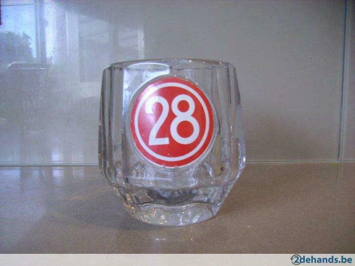 oud bierglas perle caulier 28 Bruxelles brussel, Gebruikt