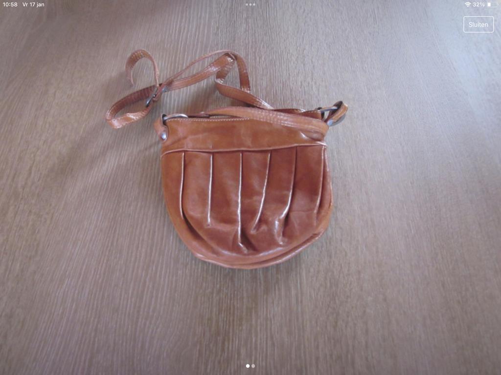 bruine lederen handtas(nieuw), Enlèvement, Comme neuf, Sac à main