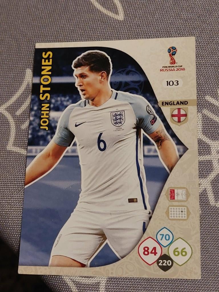 Voetbalkaart : Panini / John Stones / Engeland / WK 2018, Envoi, Comme neuf, Cartes de joueur