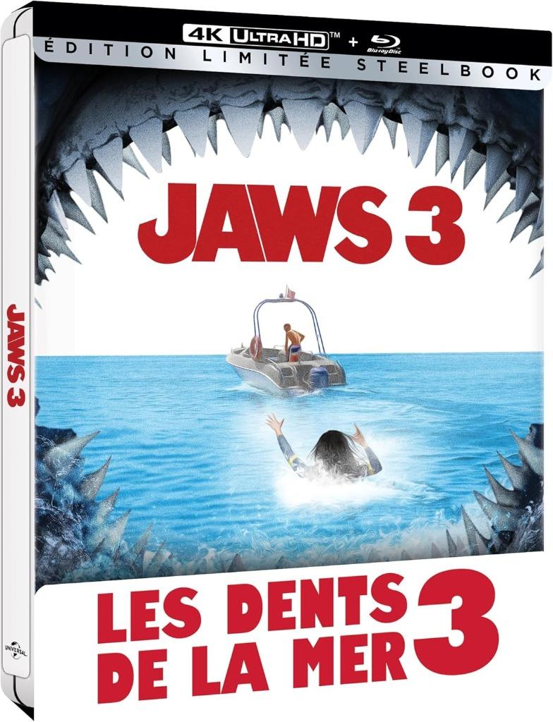 Set van de Jaws 3&4 steelbok in 4K nieuw + kdo, Cd's en Dvd's, Blu-ray, Ophalen of Verzenden, Nieuw in verpakking, Boxset