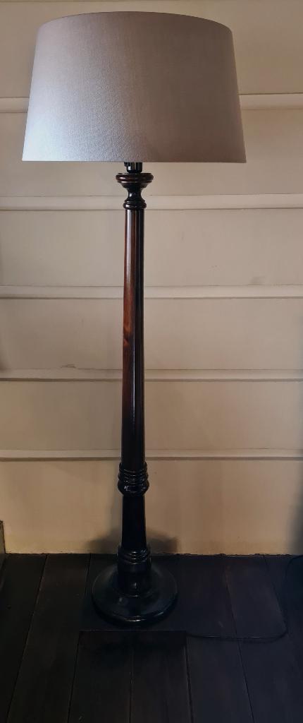 Massief houten staanlamp MADE IN ITALY incl KAP, Ophalen, Nieuw, Stof, 150 tot 200 cm